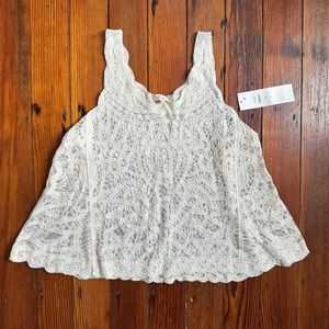 NWT Nabee lace crochet trapeze tank top